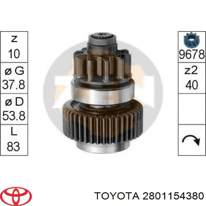 Compre 2801164130 Toyota Roda-livre do motor de arranco