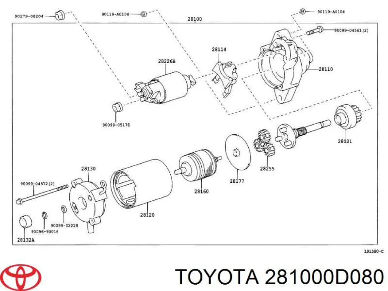 Motor de arranco Toyota 281000D080 preço, a partir de 196,28 USD