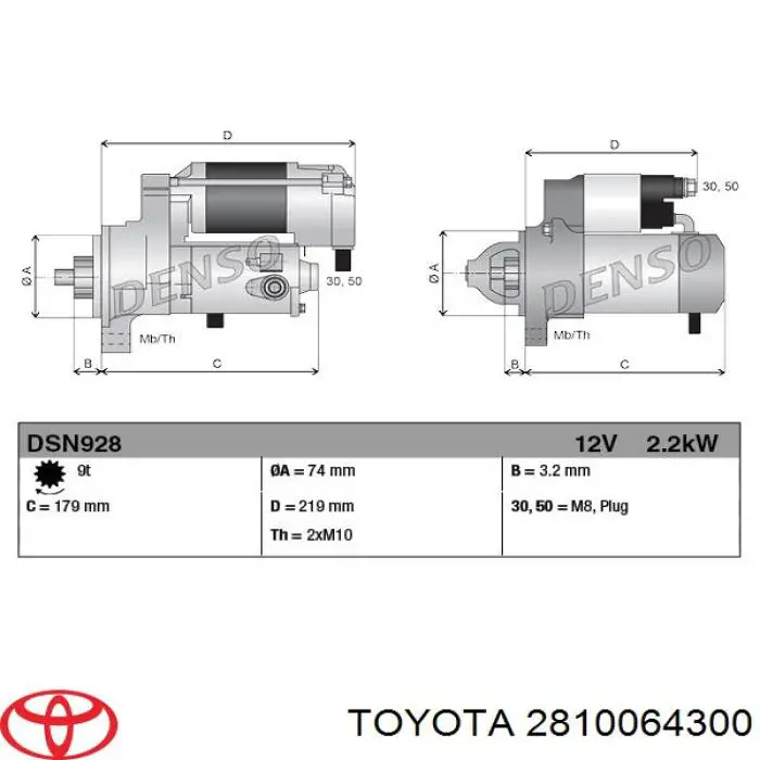 Compre 2810064300 Toyota Motor de arranco
