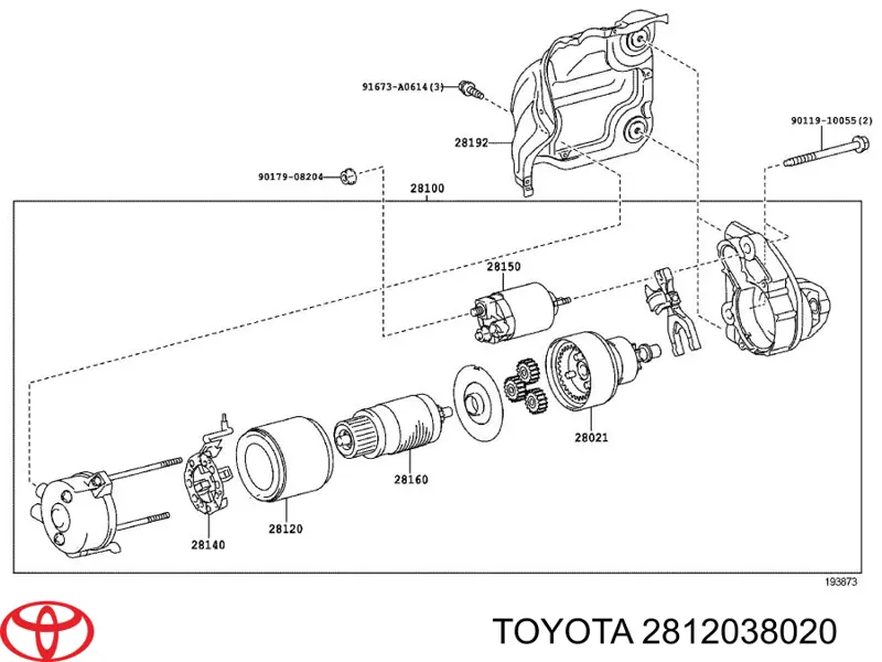 2812038020 Toyota Enrolamento do motor de arranco, estator