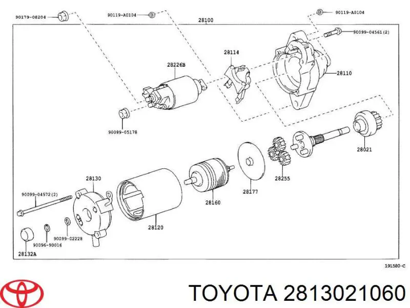 Compre 2813021060 Toyota Porta-escovas do motor de arranco