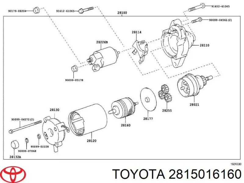 Relê retrator do motor de arranco Toyota 2815016160 preço, a partir de 37,43 USD