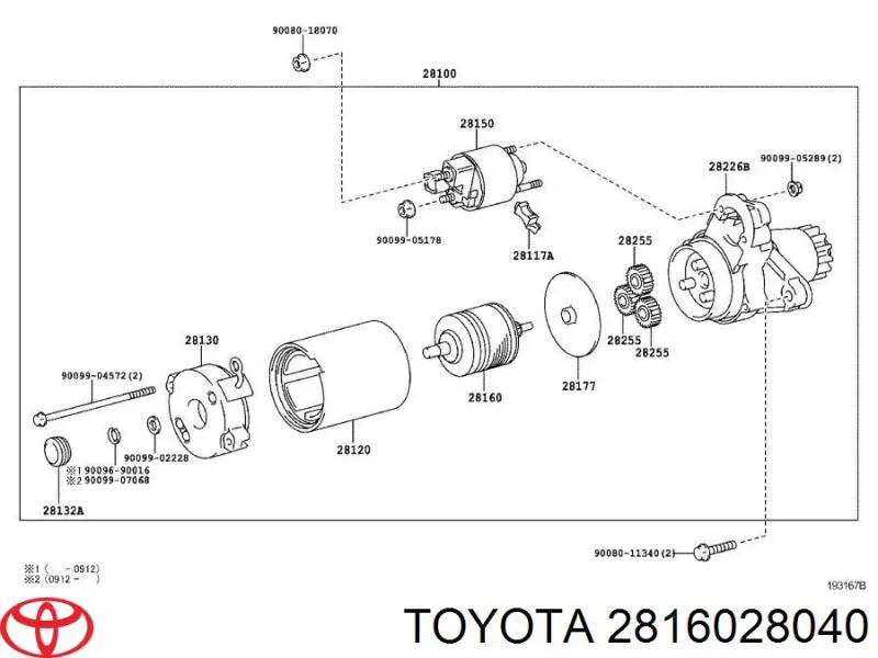2816028040 Toyota Roda-livre do motor de arranco