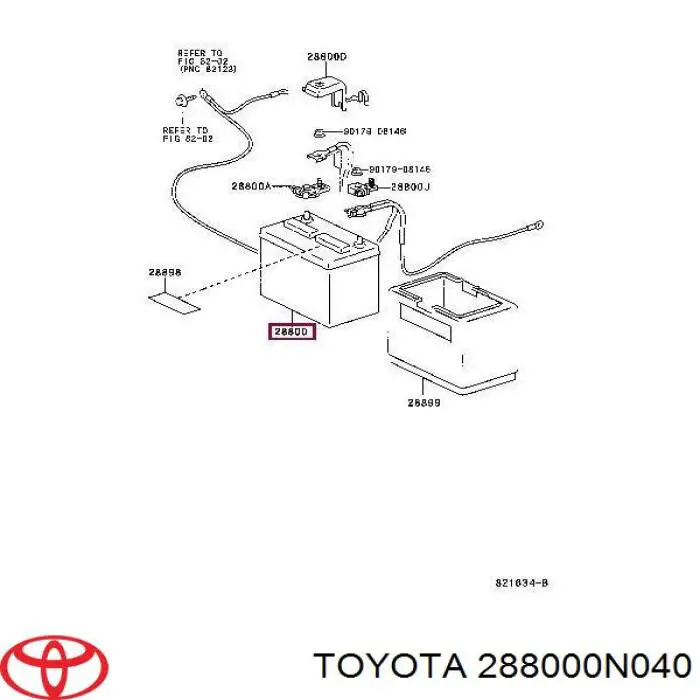 288000N040 Toyota Bateria recarregável (PILHA)