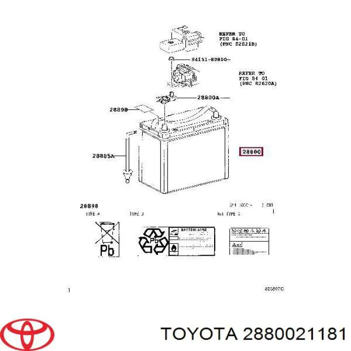 Bateria recarregável (PILHA) Toyota 2880021181 preço, a partir de 339,86 USD