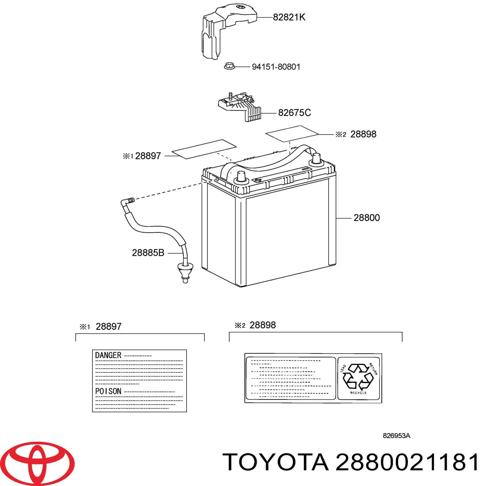 Compre 2880021181 Toyota Bateria recarregável (PILHA)