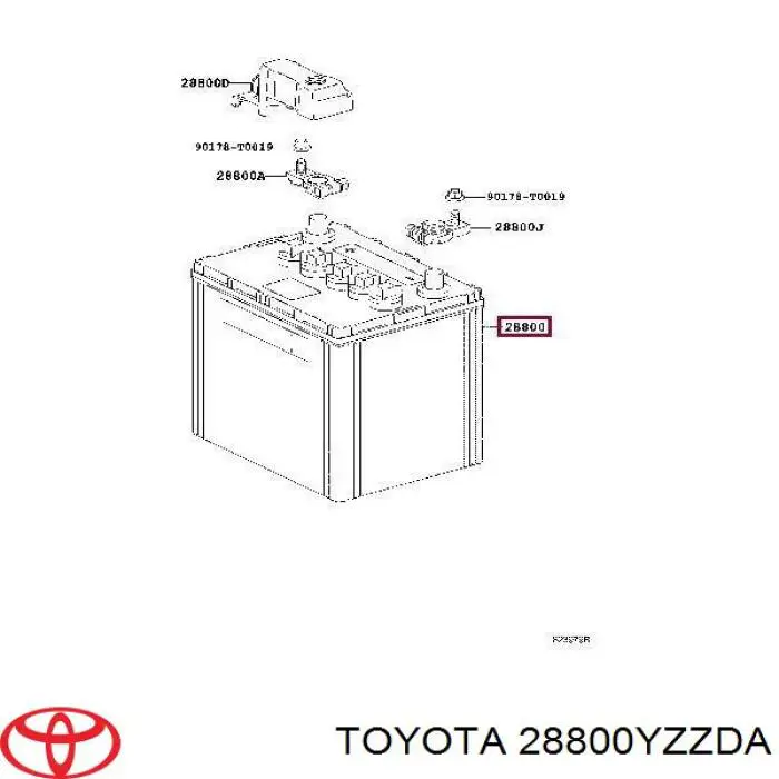 Bateria recarregável (PILHA) 28800YZZDA Toyota