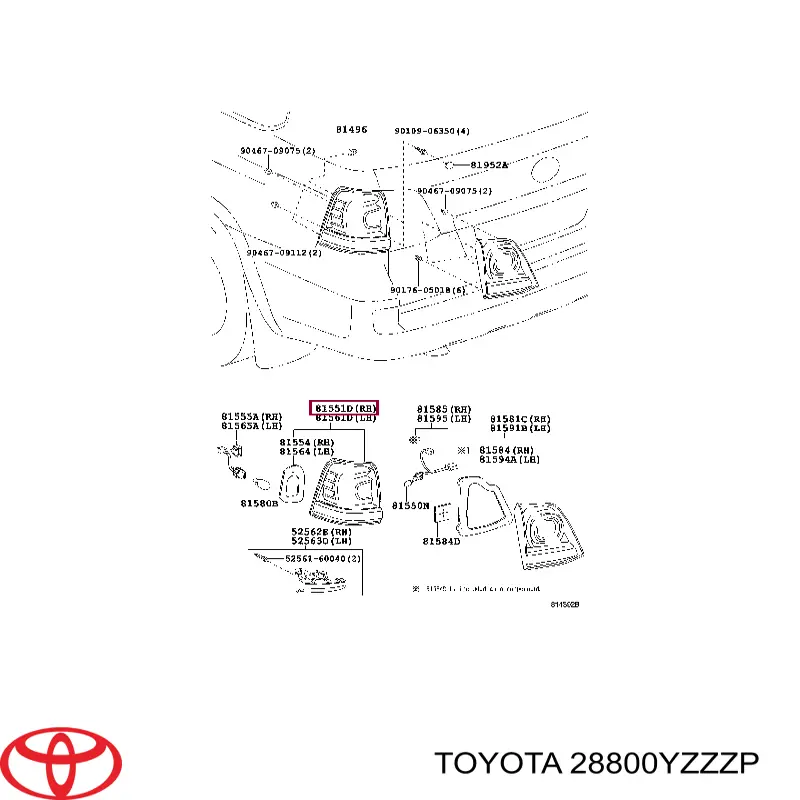 Bateria recarregável (PILHA) 28800YZZZP Toyota