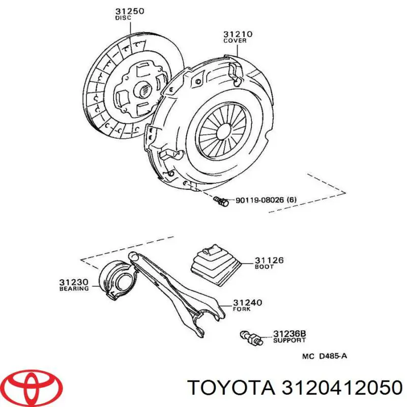 Forquilha de embraiagem Toyota 3120412050 preço, a partir de 13,60 USD