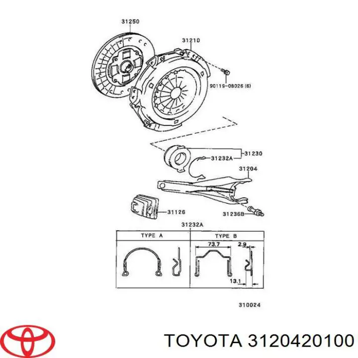 3120420100 Toyota Forquilha de embraiagem