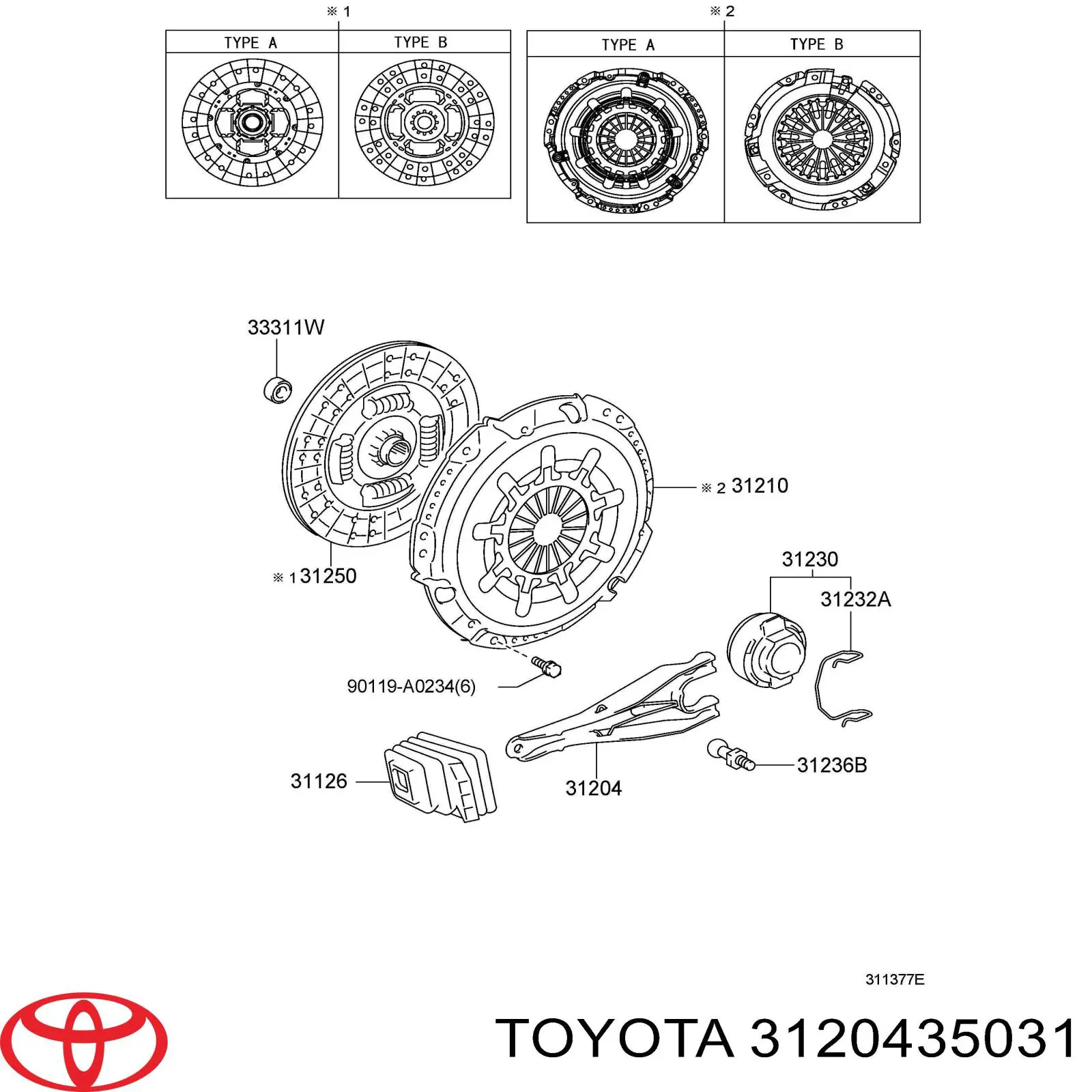  Forquilha de embraiagem Toyota Land Cruiser 90 SUV (J9) (1996 - 2002) 90