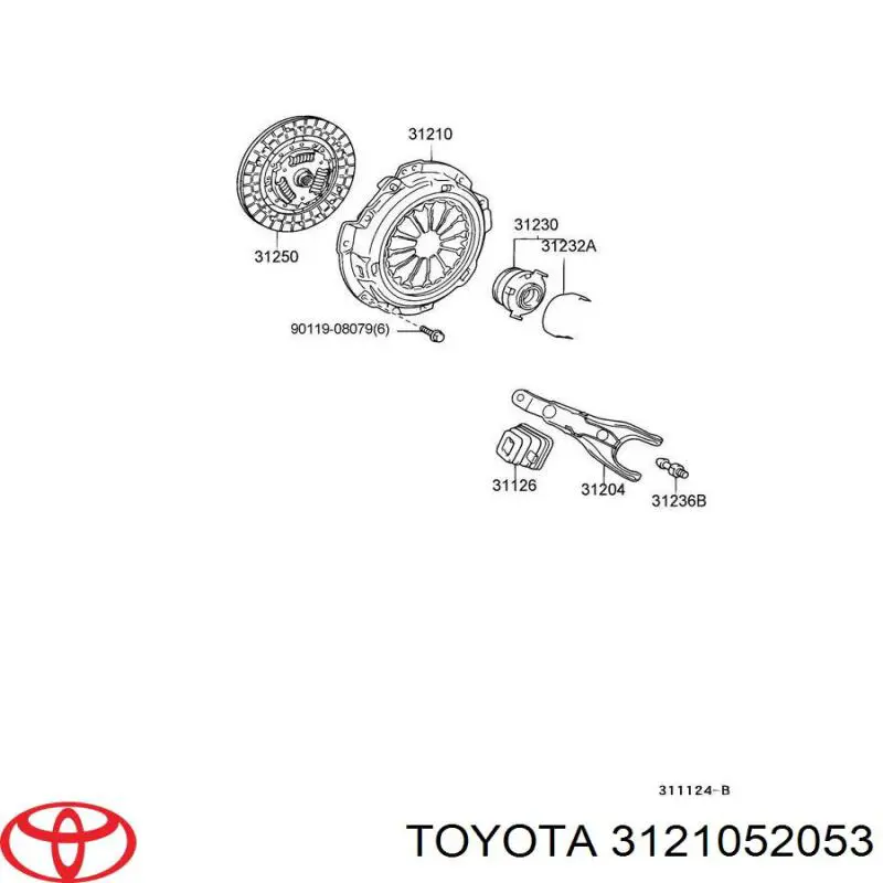 Cesta de embraiagem Toyota 3121052053 preço, a partir de 115,06 USD