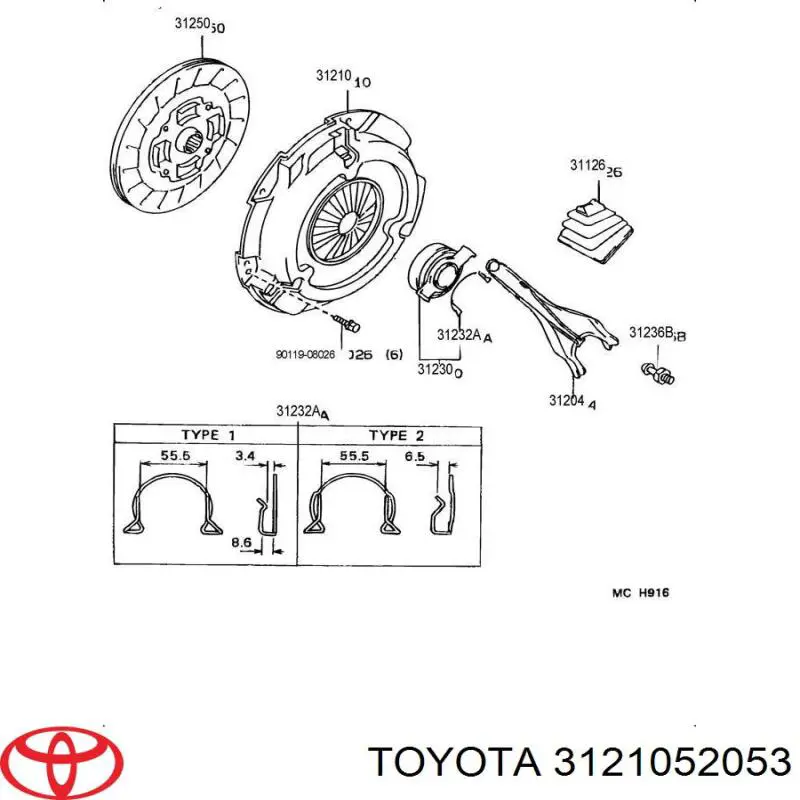 Compre 3121052053 Toyota Cesta de embraiagem