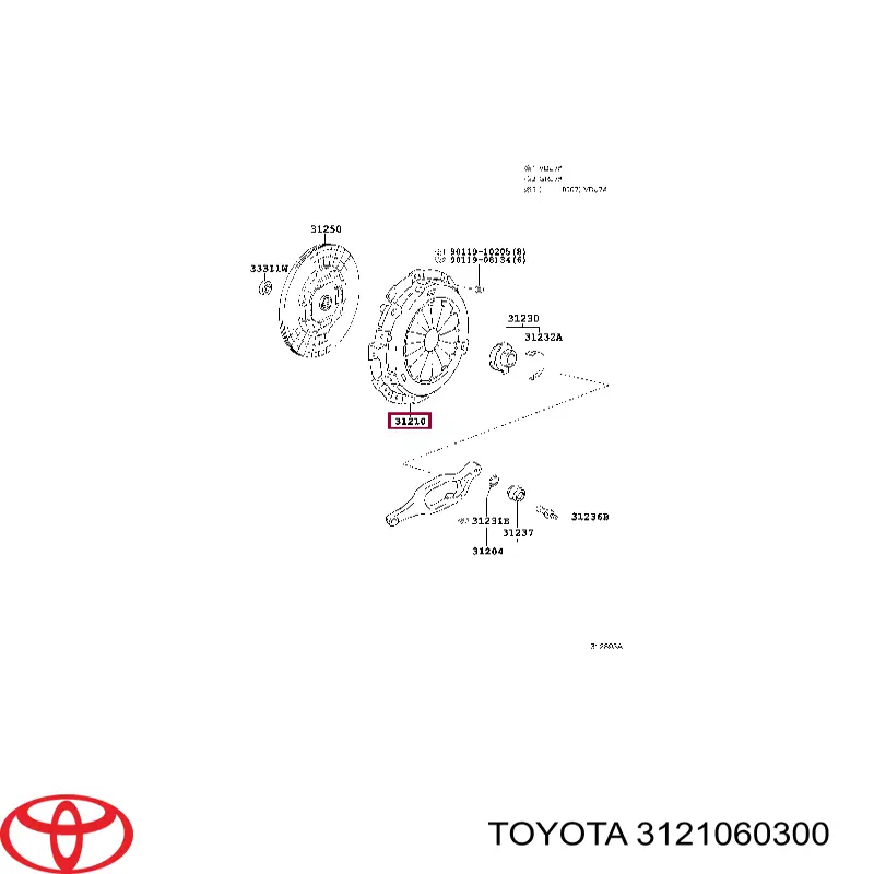 3121060300 Toyota Cesta de embraiagem