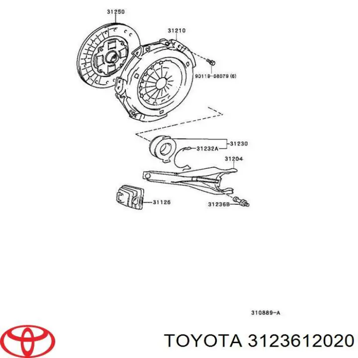 Eixo de forquilha de embraiagem Toyota 3123612020 preço, a partir de 21,52 USD