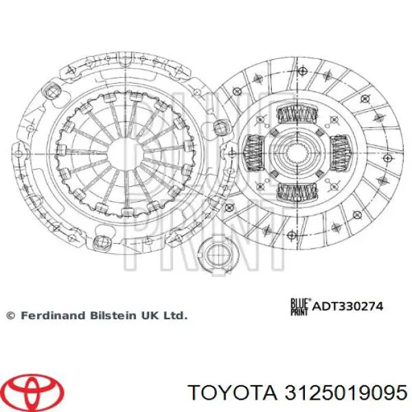 Kit de embraiagem (3 peças) Toyota 3125019095 preço, a partir de 209,33 USD