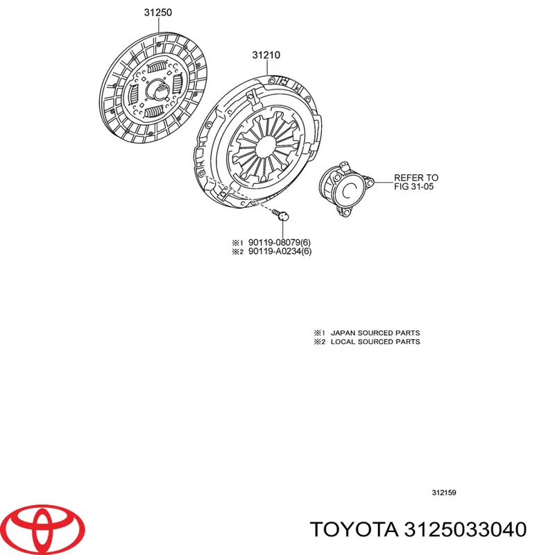 Disco de embraiagem Toyota 3125033040 preço, a partir de 103,20 USD