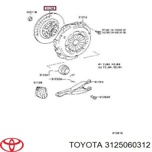 Disco de embraiagem Toyota 3125060401 preço, a partir de 305,71 USD