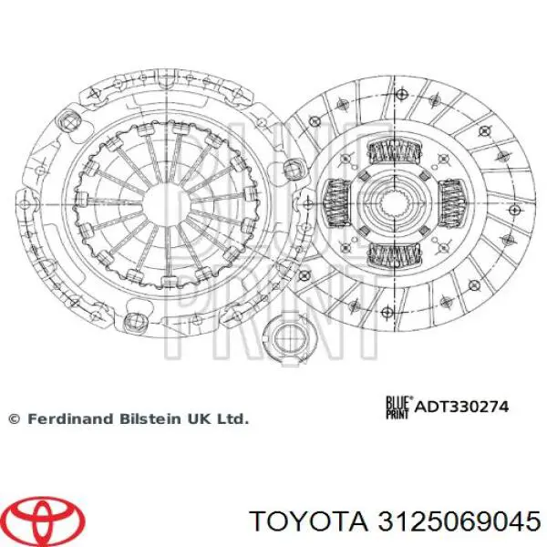 Compre 3125069045 Toyota Kit de embraiagem (3 peças)