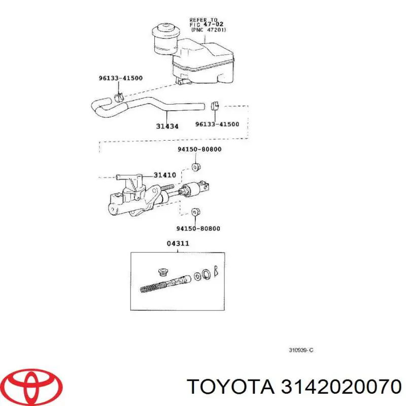 Cilindro mestre de embraiagem Toyota 3142020070 preço, a partir de 62,99 USD