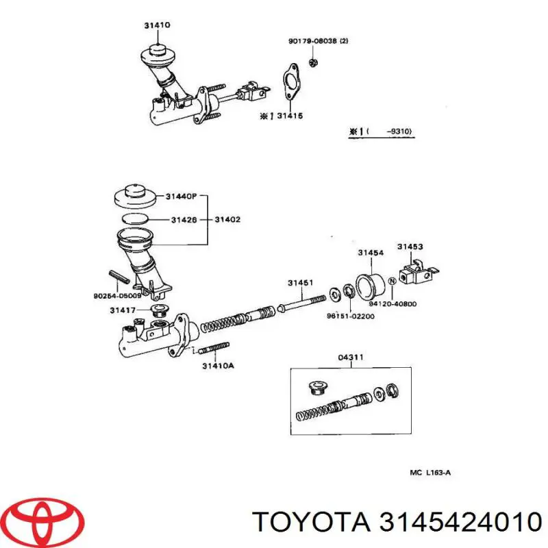 Kit de reparação de cilindro principal de embraiagem Toyota 3145424010 preço, a partir de 64,27 USD