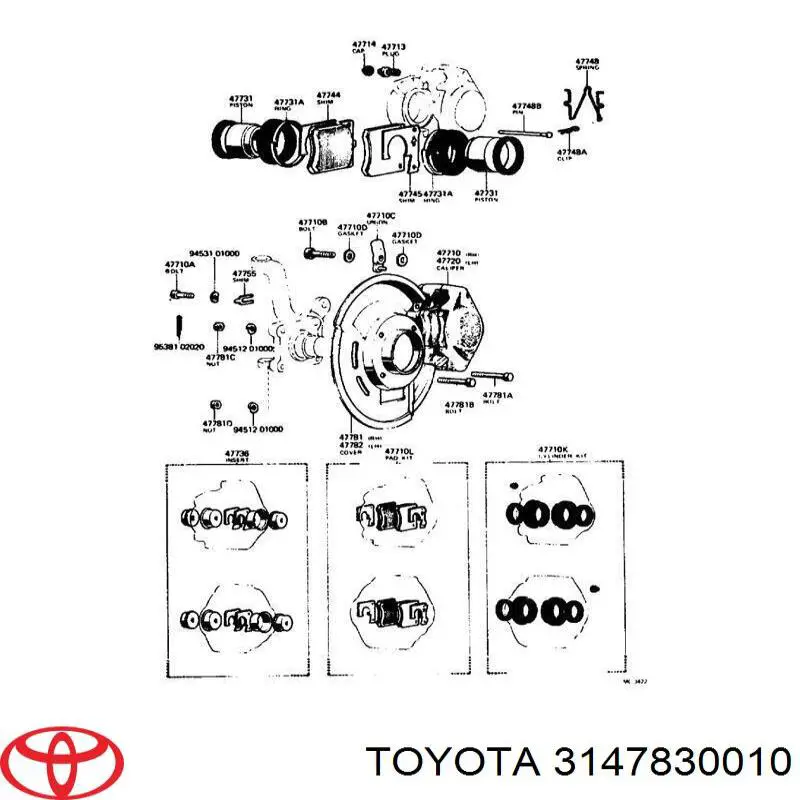3147830010 Toyota Vedante de adaptador do filtro de óleo