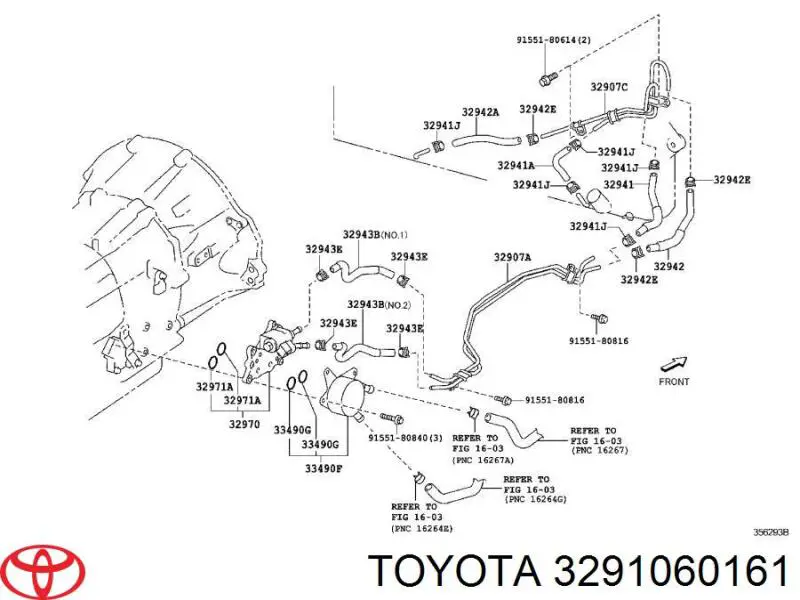 3291060160 Toyota Radiador de esfriamento, Caixa Automática de Mudança
