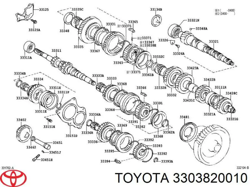 Anel de sincronizador Toyota 3303820010 preço, a partir de 124,60 USD