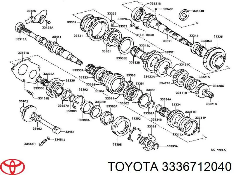 Compre 3336712040 Toyota Anel de sincronizador