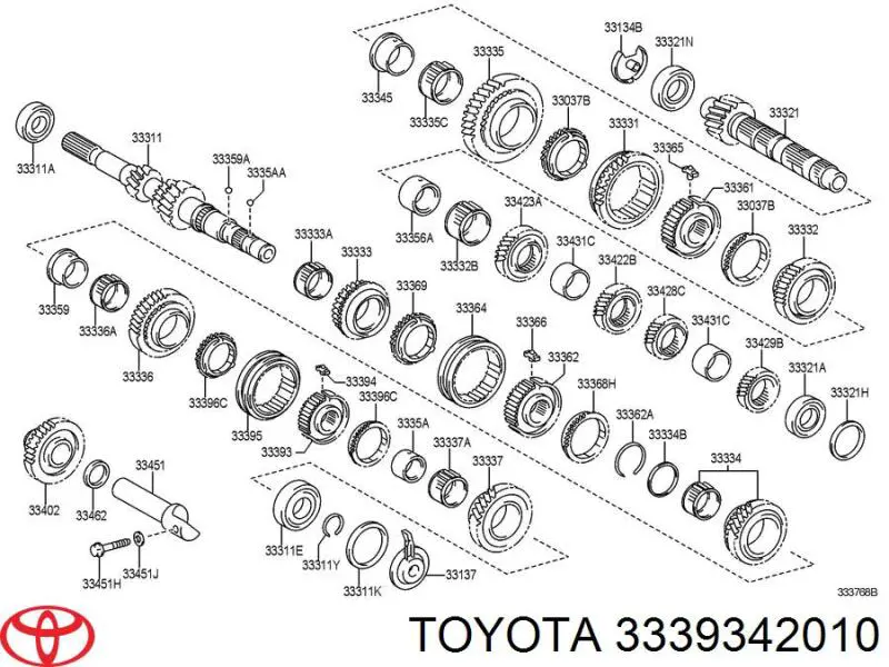 Acoplamento de sincronizador, abraçadeira externa de 5ª velocidade Toyota 3339342010 preço, a partir de 205,69 USD