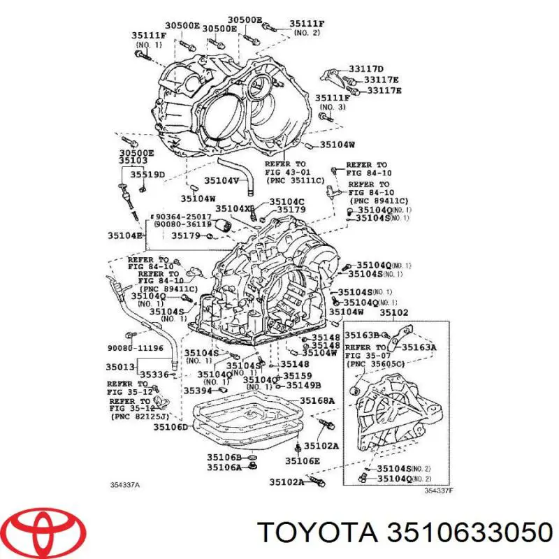 3510633050 Toyota Cárter da Caixa Automática de Mudança