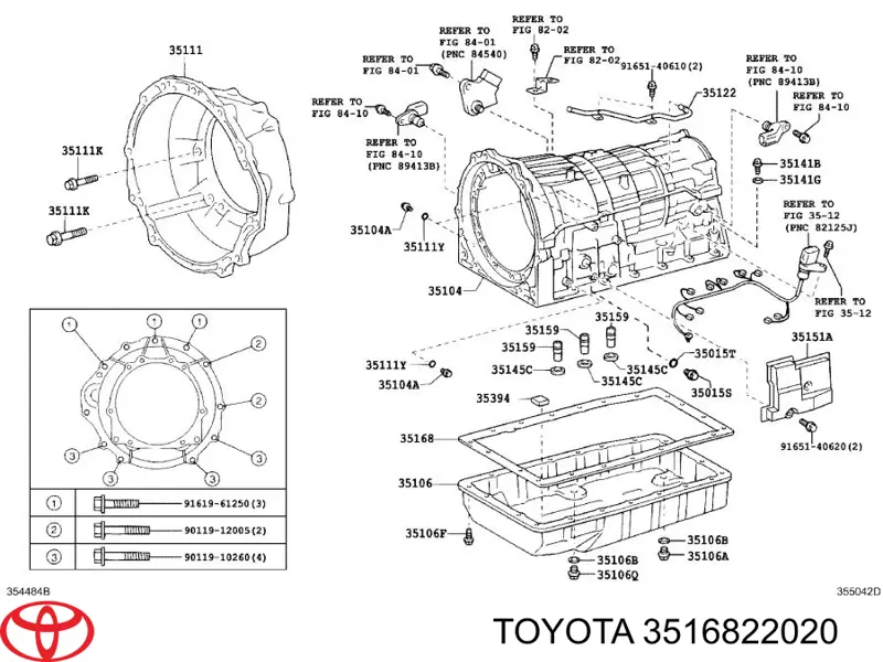 3516822020 Toyota Vedante de panela da Caixa Automática de Mudança/Caixa Mecânica de Mudança