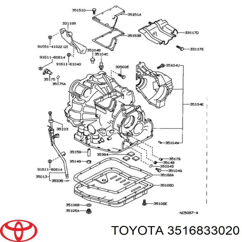 3516833020 Toyota Vedante de panela da Caixa Automática de Mudança/Caixa Mecânica de Mudança