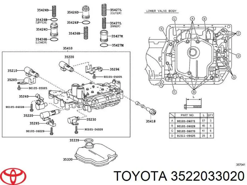 Solenoide da Caixa Automática de Mudança Toyota 3522033020 preço, a partir de 429,01 USD