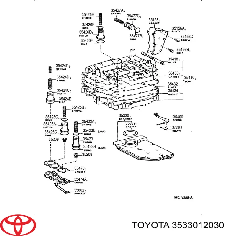 3533012030 Toyota Filtro da Caixa Automática de Mudança