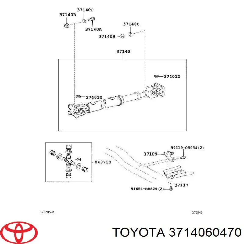 Junta universal até o eixo dianteiro Toyota 3714060470 preço, a partir de 221,76 USD