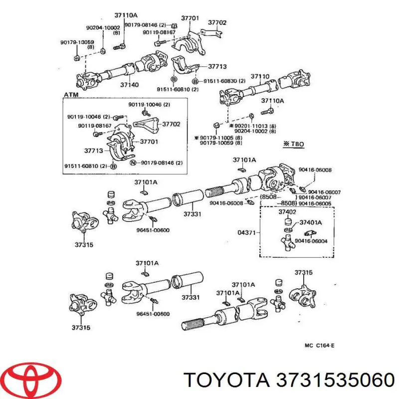 Flange dianteiro da junta universal Toyota 3731535060 preço, a partir de 38,56 USD