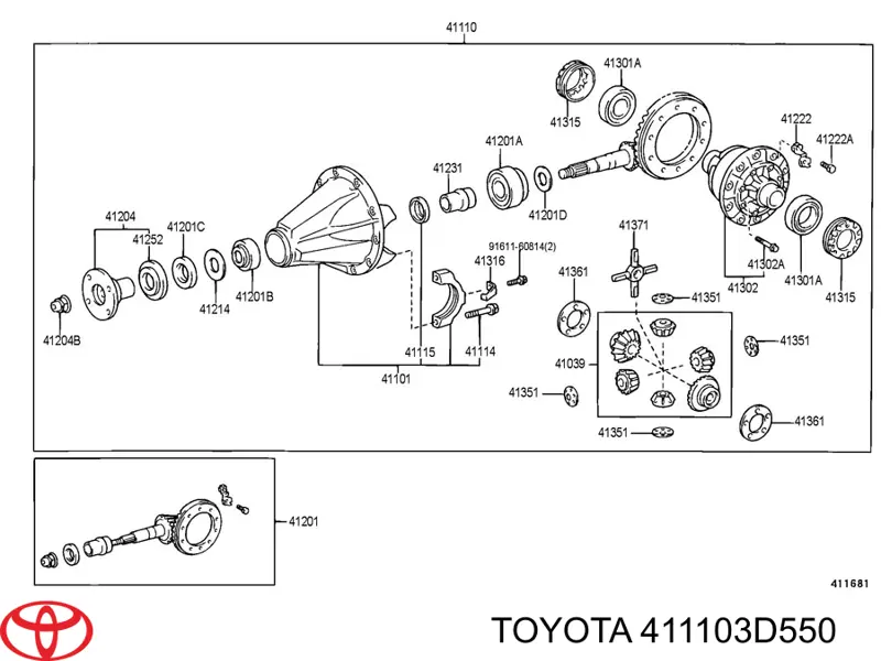 Redutor do eixo traseiro Toyota Land Cruiser PRADO ASIA J12