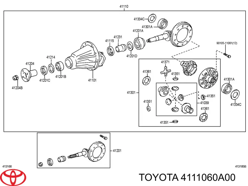 Redutor do eixo traseiro Toyota 4111060A00 preço, a partir de 6506,11 USD