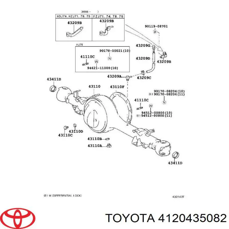 4120435081 Toyota Flange da haste de redutor traseiro