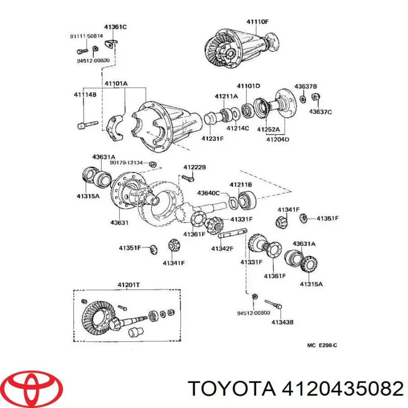 Flange da haste de redutor traseiro Toyota 4120435081 preço, a partir de 119,17 USD