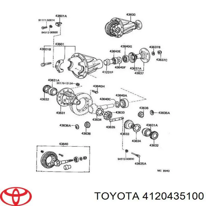 4120435100 Toyota Flange da haste de redutor traseiro