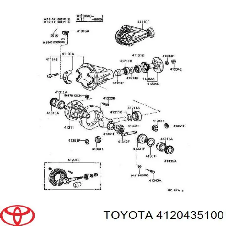 Flange da haste de redutor traseiro Toyota 4120435100 preço, a partir de 227,86 USD
