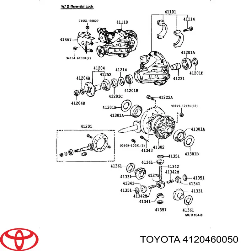 4120460050 Toyota Flange da haste de redutor traseiro