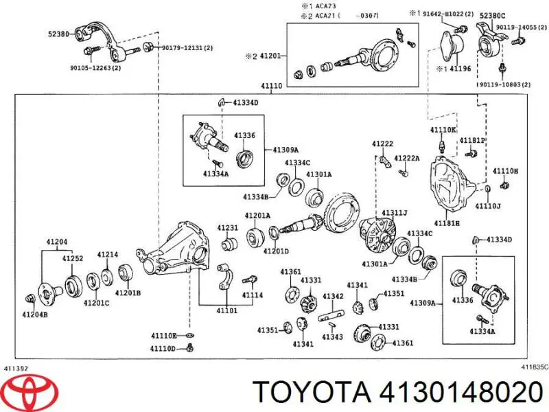 Diferencial traseiro Toyota 4130148020 preço, a partir de 2053,91 USD