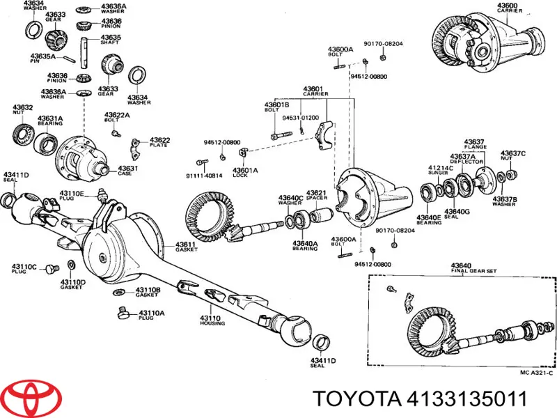 Satélite de diferencial Toyota 4133135011 preço, a partir de 183,88 USD