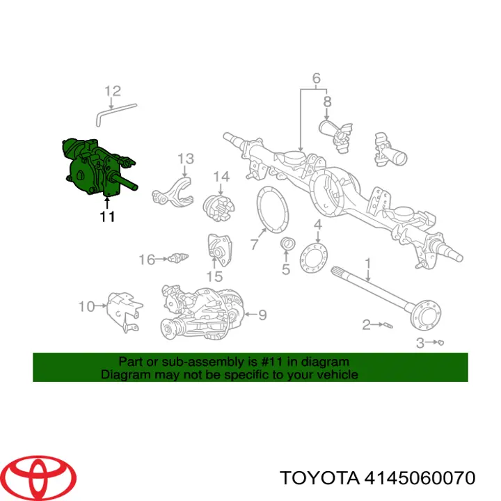 4145060070 Toyota Acionamento de bloqueio de diferencial do eixo traseiro