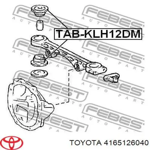 Compre 4165126040 Toyota Bloco silencioso (coxim) traseiro de redutor do eixo traseiro