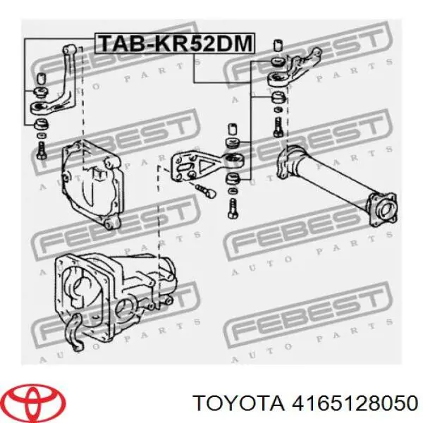 Bloco silencioso (coxim) dianteiro de redutor do eixo dianteiro Toyota 4165128050 preço, a partir de 12,45 USD