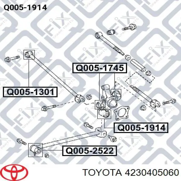 4230405060 Toyota Pino moente (extremidade do eixo) traseiro direito